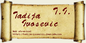 Tadija Ivošević vizit kartica